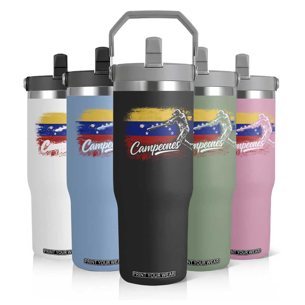 Venezuela Campeones Del Mundo Baseball Championship Flip Straw Tumbler TS11 Print Your Wear