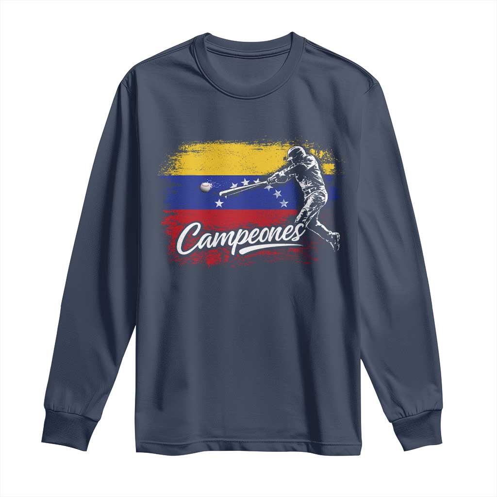 Venezuela Campeones Del Mundo Baseball Championship Long Sleeve Shirt TS11 Navy Print Your Wear