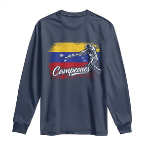 Venezuela Campeones Del Mundo Baseball Championship Long Sleeve Shirt TS11 Navy Print Your Wear