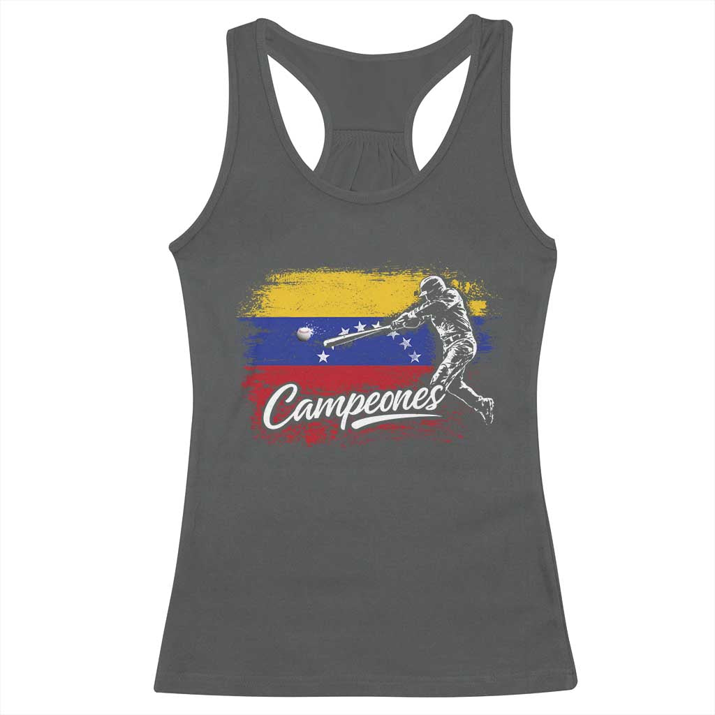 Venezuela Campeones Del Mundo Baseball Championship Racerback Tank Top TS11 Dark Heather Print Your Wear