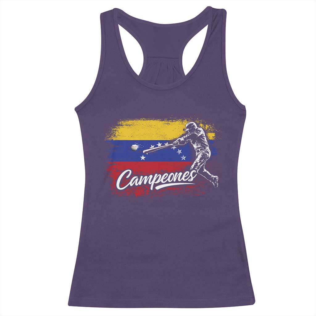 Venezuela Campeones Del Mundo Baseball Championship Racerback Tank Top TS11 Purple Print Your Wear