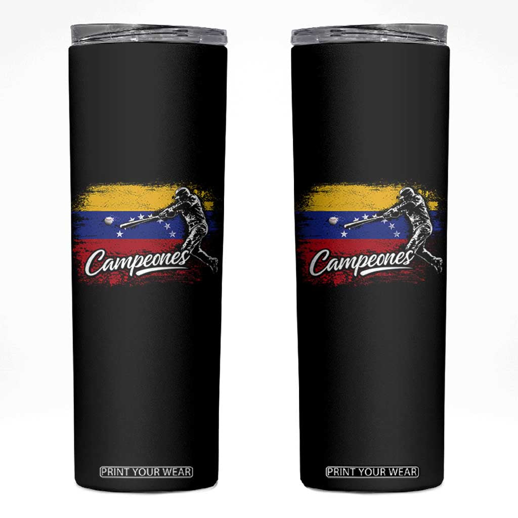 Venezuela Campeones Del Mundo Baseball Championship Skinny Tumbler TS11 Black Print Your Wear