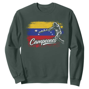 Venezuela Campeones Del Mundo Baseball Championship Sweatshirt TS11 Dark Forest Green Print Your Wear
