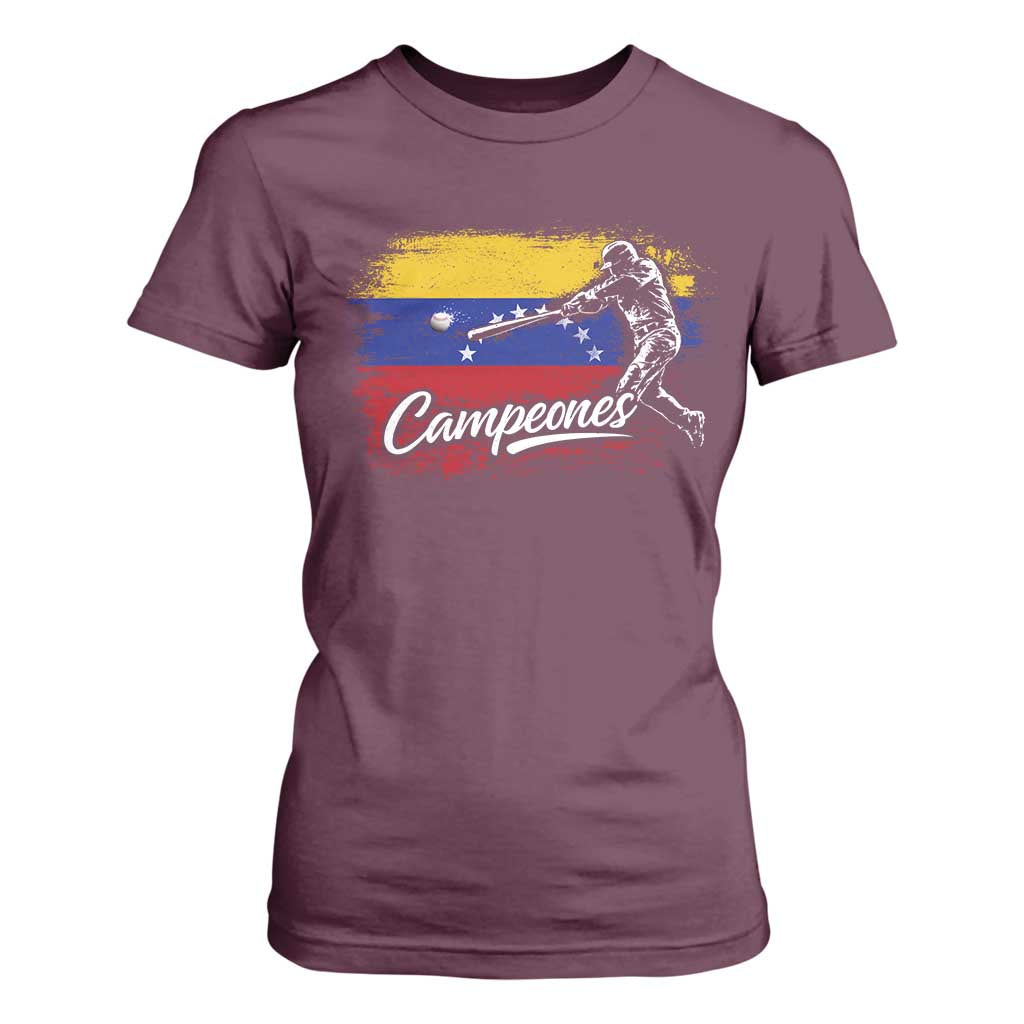 Venezuela Campeones Del Mundo Baseball Championship T Shirt For Women TS11 Maroon Print Your Wear