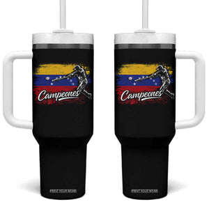Venezuela Campeones Del Mundo Baseball Championship Tumbler With Handle TS11 One Size: 40 oz Black Print Your Wear