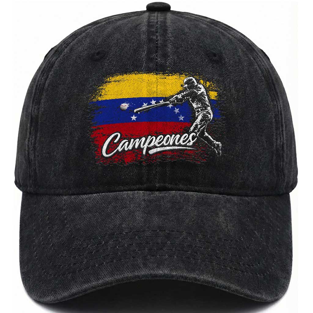 Venezuela Campeones Del Mundo Baseball Championship Washed Cotton Baseball Cap TS11 Print Your Wear