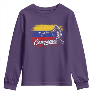 Venezuela Campeones Del Mundo Baseball Championship Youth Sweatshirt TS11 Purple Print Your Wear