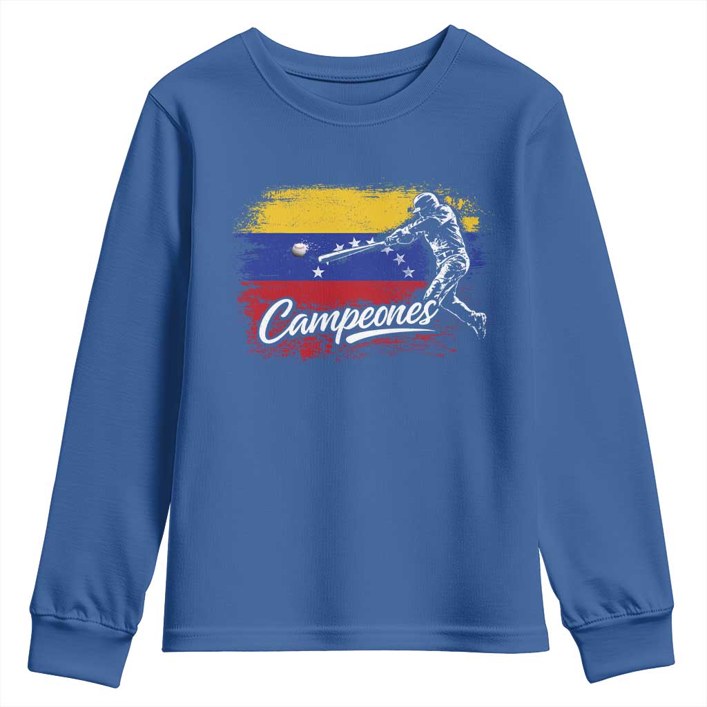 Venezuela Campeones Del Mundo Baseball Championship Youth Sweatshirt TS11 Royal Blue Print Your Wear