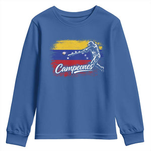 Venezuela Campeones Del Mundo Baseball Championship Youth Sweatshirt TS11 Royal Blue Print Your Wear
