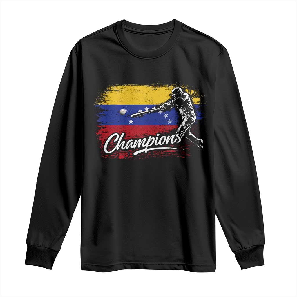 Venezuela Champions Baseball Batter Venezuelan Sport Fan Long Sleeve Shirt TS11 Black Print Your Wear