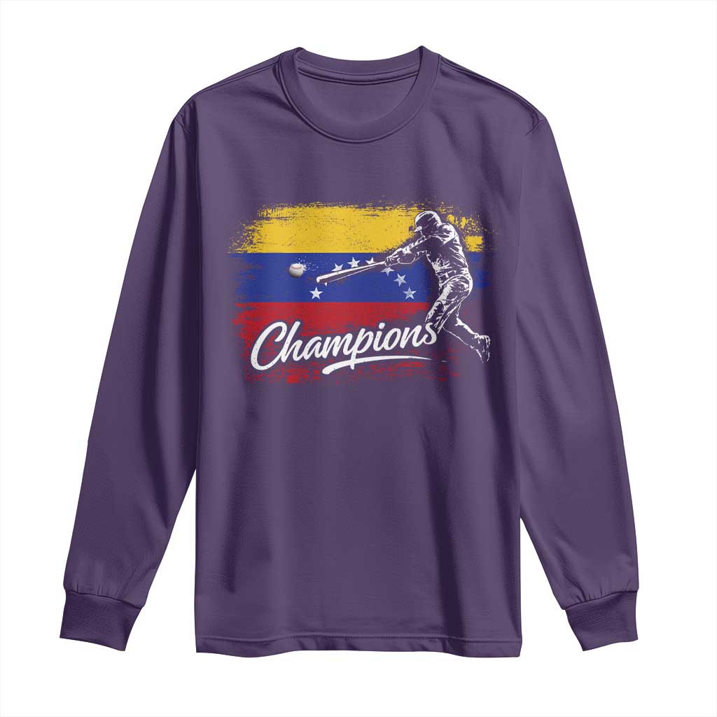 Venezuela Champions Baseball Batter Venezuelan Sport Fan Long Sleeve Shirt TS11 Purple Print Your Wear