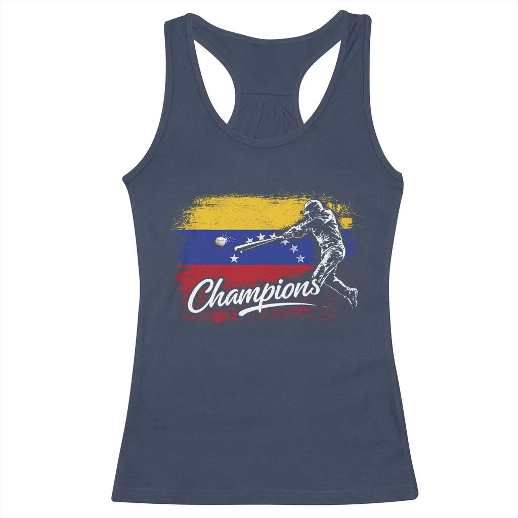 Venezuela Champions Baseball Batter Venezuelan Sport Fan Racerback Tank Top TS11 Navy Print Your Wear