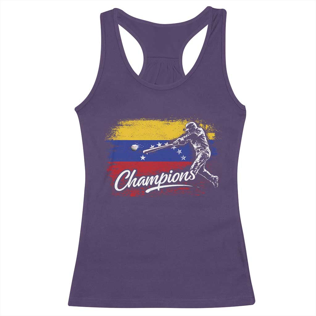 Venezuela Champions Baseball Batter Venezuelan Sport Fan Racerback Tank Top TS11 Purple Print Your Wear