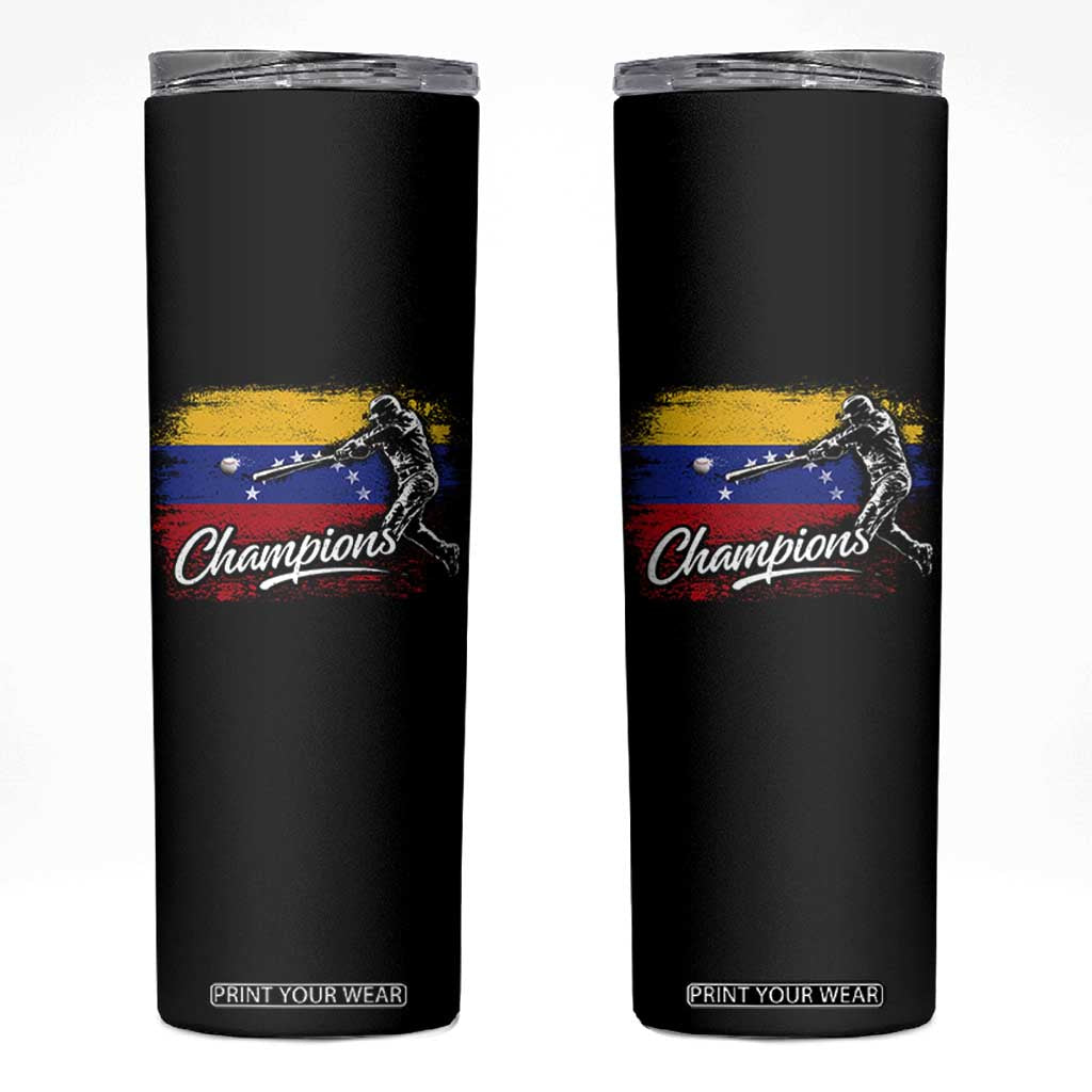 Venezuela Champions Baseball Batter Venezuelan Sport Fan Skinny Tumbler TS11 Black Print Your Wear