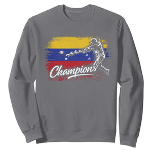 Venezuela Champions Baseball Batter Venezuelan Sport Fan Sweatshirt TS11 Charcoal Print Your Wear
