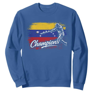 Venezuela Champions Baseball Batter Venezuelan Sport Fan Sweatshirt TS11 Royal Blue Print Your Wear