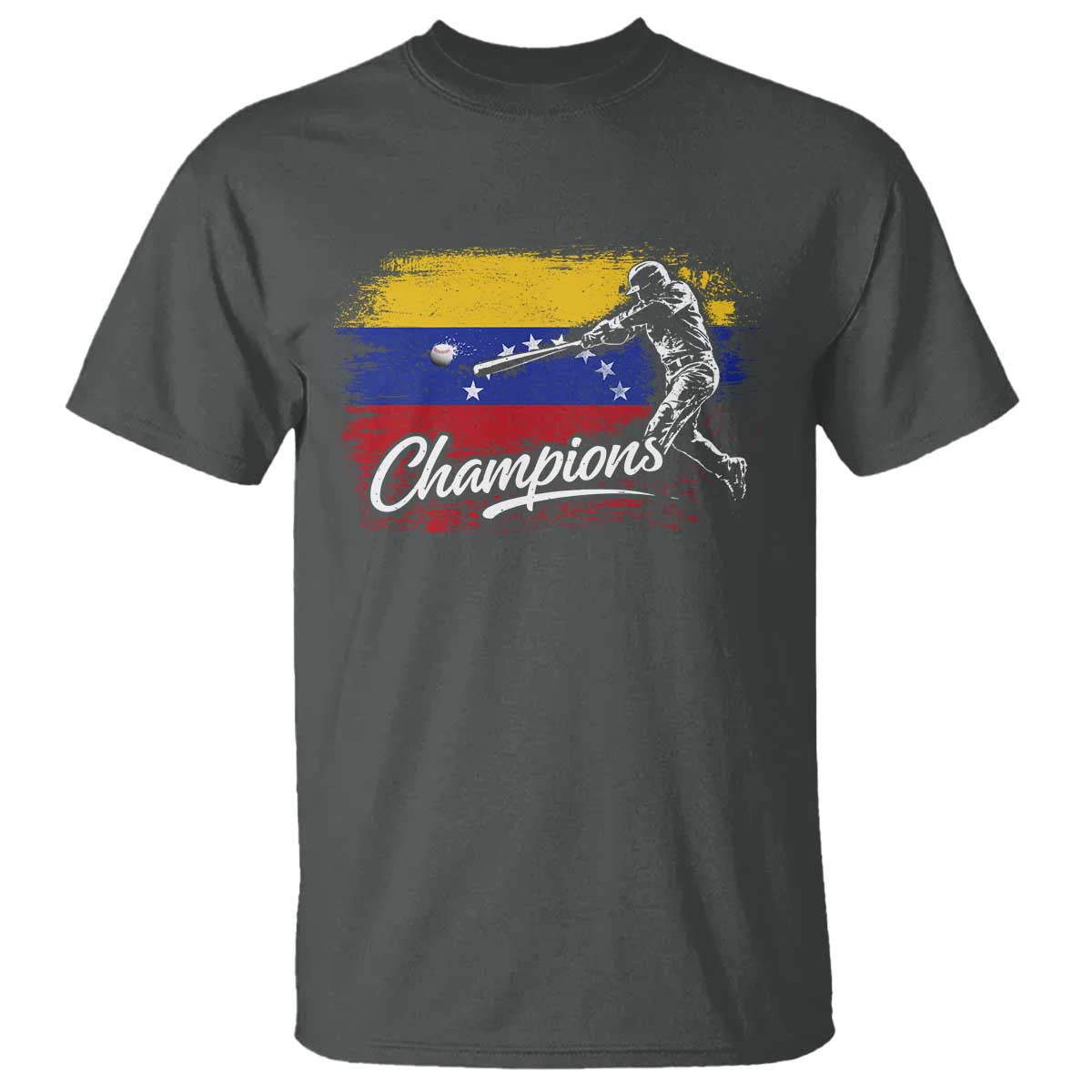 Venezuela Champions Baseball Batter Venezuelan Sport Fan T Shirt TS11 Dark Heather Print Your Wear
