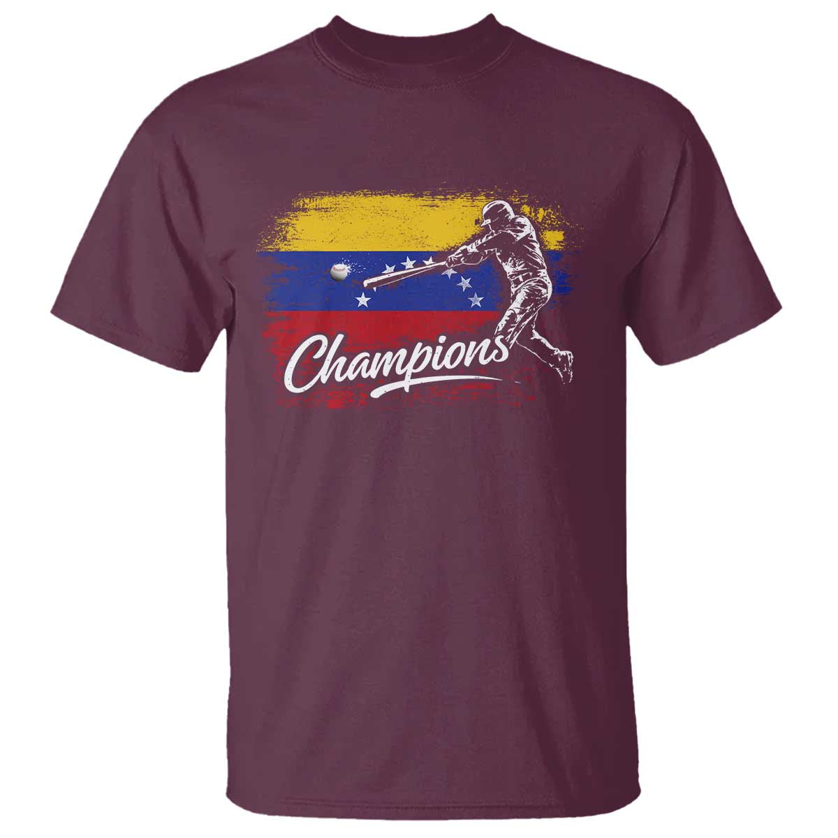 Venezuela Champions Baseball Batter Venezuelan Sport Fan T Shirt TS11 Maroon Print Your Wear
