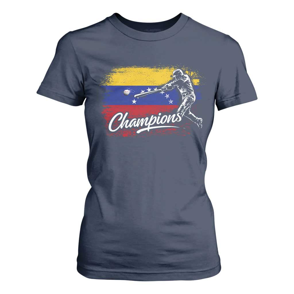 Venezuela Champions Baseball Batter Venezuelan Sport Fan T Shirt For Women TS11 Navy Print Your Wear