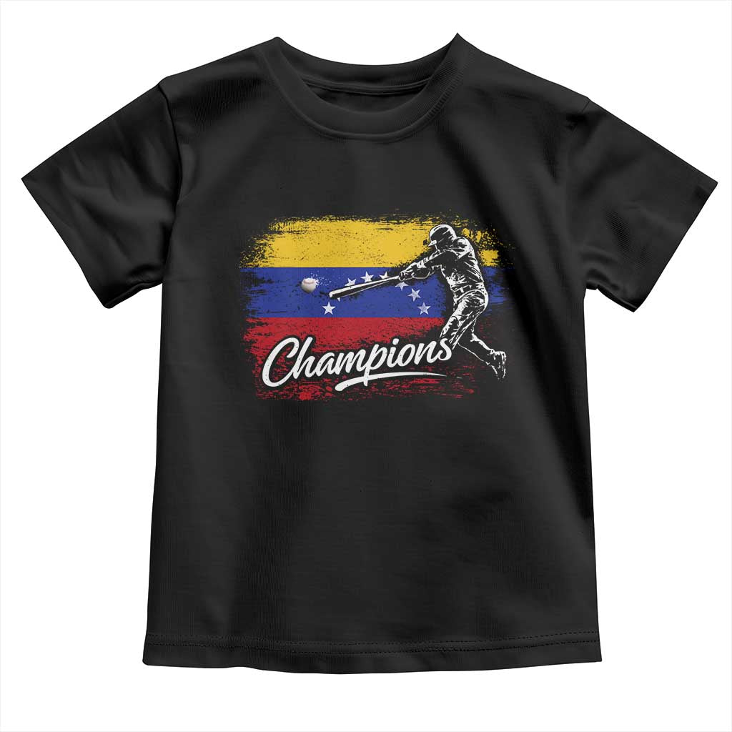 Venezuela Champions Baseball Batter Venezuelan Sport Fan Toddler T Shirt TS11 Black Print Your Wear