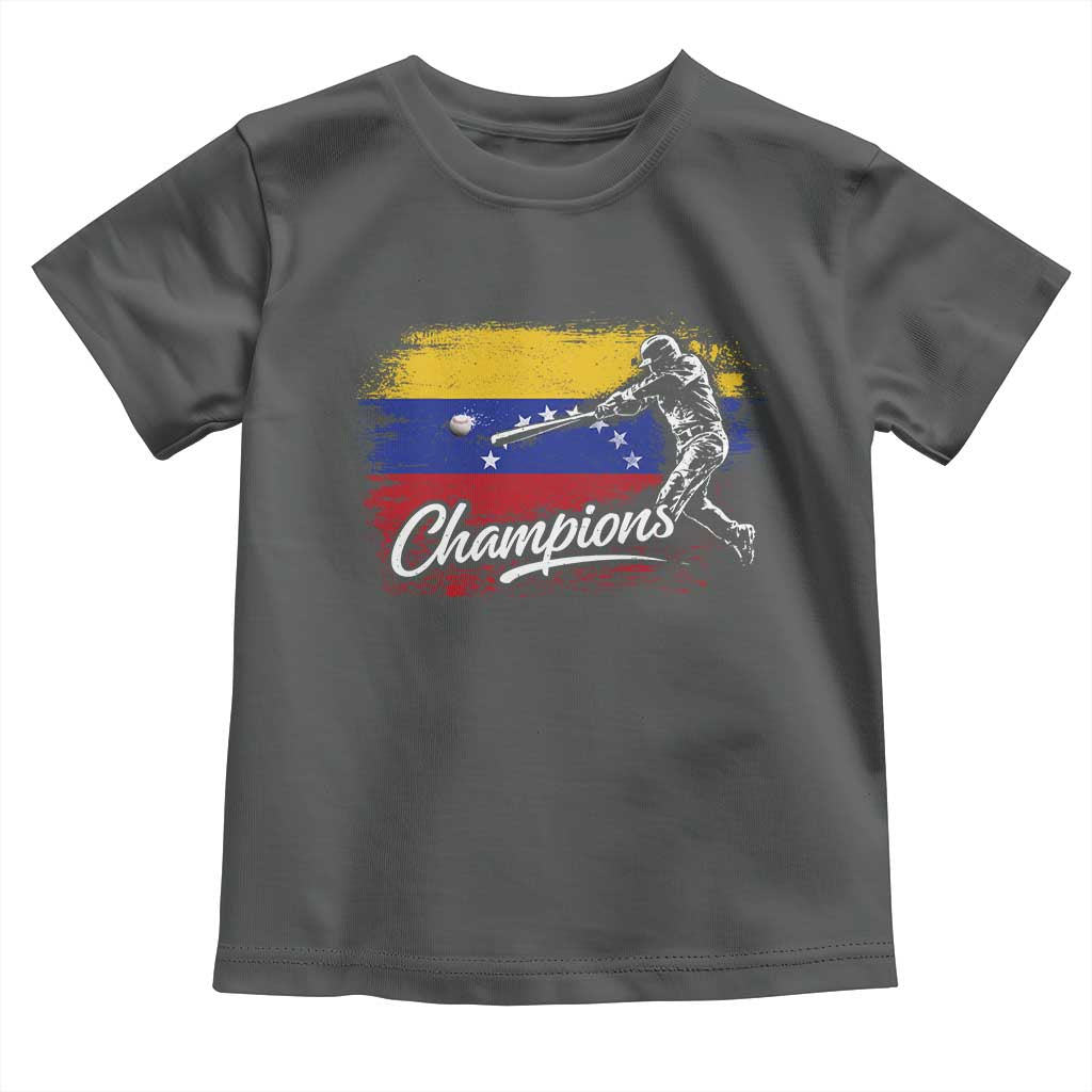 Venezuela Champions Baseball Batter Venezuelan Sport Fan Toddler T Shirt TS11 Dark Heather Print Your Wear