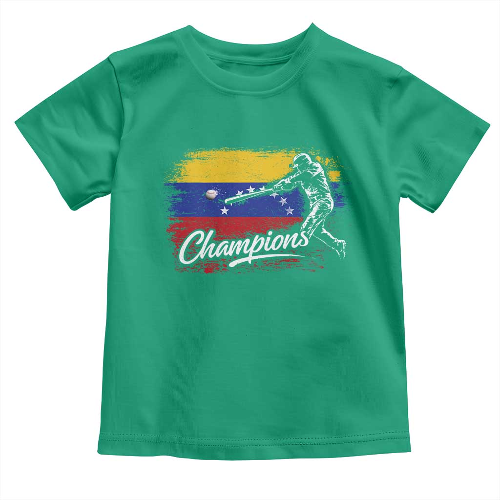 Venezuela Champions Baseball Batter Venezuelan Sport Fan Toddler T Shirt TS11 Irish Green Print Your Wear