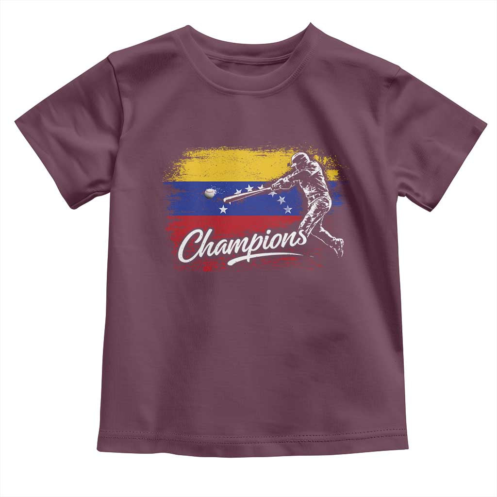 Venezuela Champions Baseball Batter Venezuelan Sport Fan Toddler T Shirt TS11 Maroon Print Your Wear