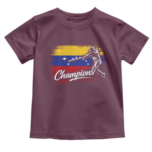 Venezuela Champions Baseball Batter Venezuelan Sport Fan Toddler T Shirt TS11 Maroon Print Your Wear