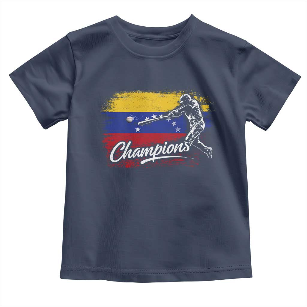 Venezuela Champions Baseball Batter Venezuelan Sport Fan Toddler T Shirt TS11 Navy Print Your Wear