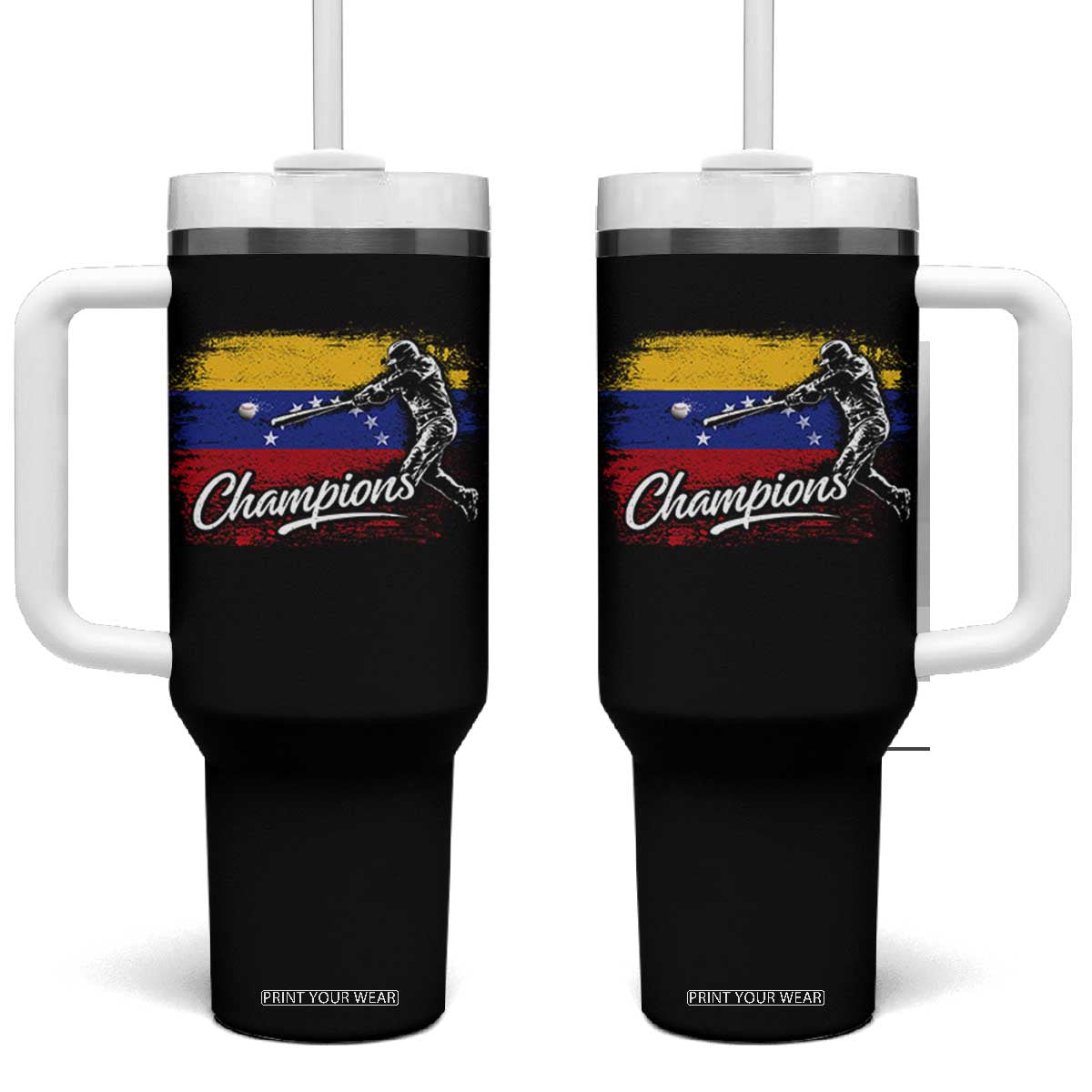 Venezuela Champions Baseball Batter Venezuelan Sport Fan Tumbler With Handle TS11 One Size: 40 oz Black Print Your Wear