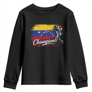 Venezuela Champions Baseball Batter Venezuelan Sport Fan Youth Sweatshirt TS11 Black Print Your Wear