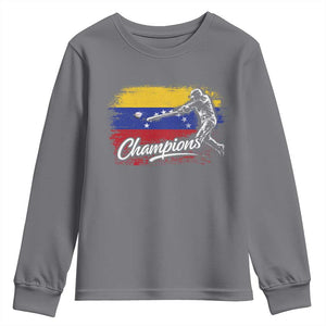 Venezuela Champions Baseball Batter Venezuelan Sport Fan Youth Sweatshirt TS11 Charcoal Print Your Wear