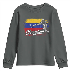 Venezuela Champions Baseball Batter Venezuelan Sport Fan Youth Sweatshirt TS11 Dark Heather Print Your Wear