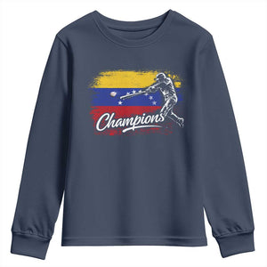 Venezuela Champions Baseball Batter Venezuelan Sport Fan Youth Sweatshirt TS11 Navy Print Your Wear
