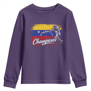 Venezuela Champions Baseball Batter Venezuelan Sport Fan Youth Sweatshirt TS11 Purple Print Your Wear
