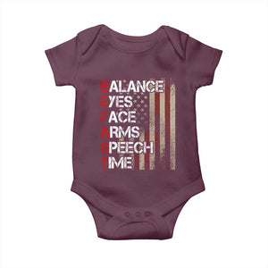Stroke Awareness Baby Onesie BEFAST Stroke Symptoms Vintage American Flag TS11 Maroon Print Your Wear