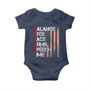 Stroke Awareness Baby Onesie BEFAST Stroke Symptoms Vintage American Flag TS11 Navy Print Your Wear