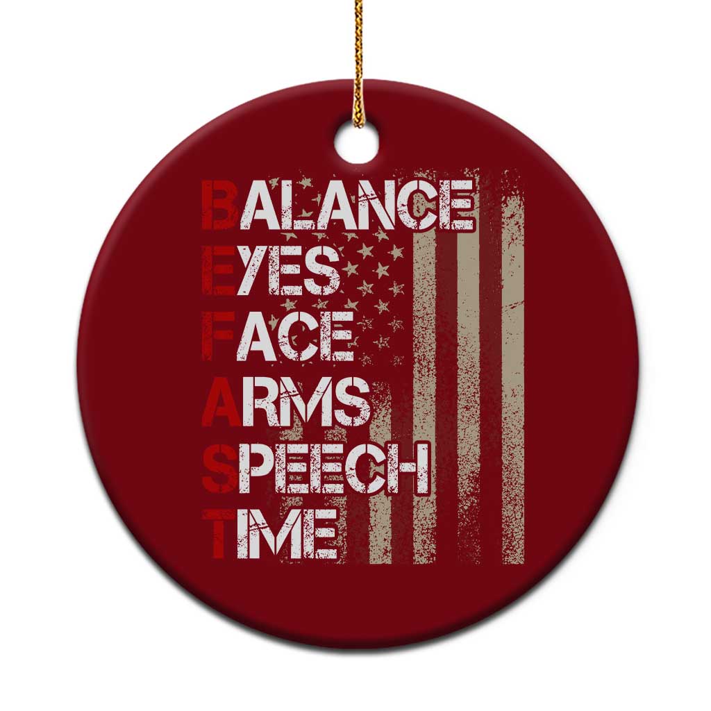 Stroke Awareness Ceramic Ornament BEFAST Stroke Symptoms Vintage American Flag TS11 1pc Red Print Your Wear