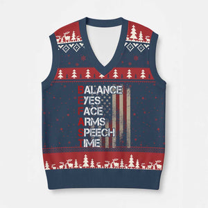 Stroke Awareness V-Neck Knit Sweater Vest BEFAST Stroke Symptoms Vintage American Flag TS11 Navy Red Print Your Wear