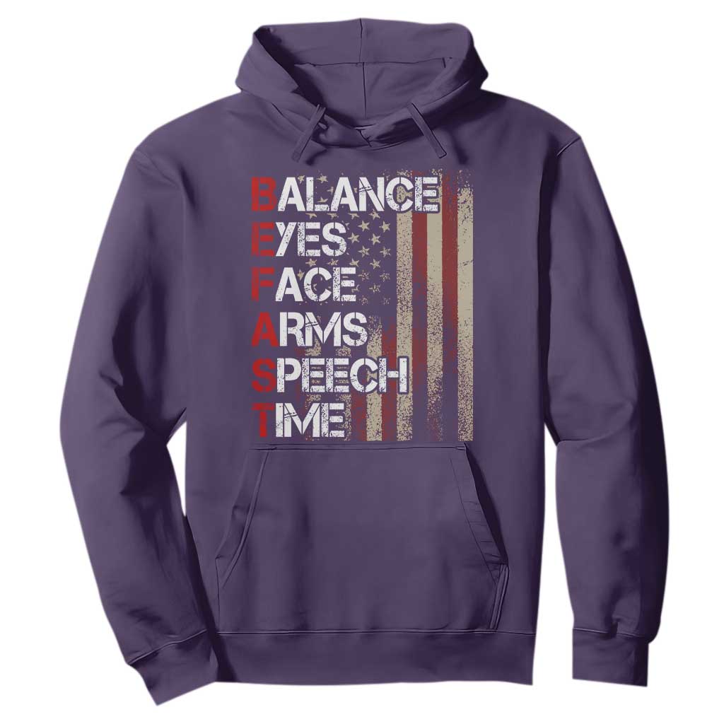 Stroke Awareness Hoodie BEFAST Stroke Symptoms Vintage American Flag TS11 Purple Print Your Wear