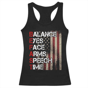 Stroke Awareness Racerback Tank Top BEFAST Stroke Symptoms Vintage American Flag TS11 Black Print Your Wear