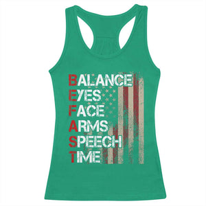 Stroke Awareness Racerback Tank Top BEFAST Stroke Symptoms Vintage American Flag TS11 Irish Green Print Your Wear