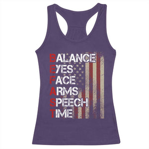Stroke Awareness Racerback Tank Top BEFAST Stroke Symptoms Vintage American Flag TS11 Purple Print Your Wear