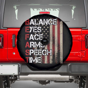 Stroke Awareness Spare Tire Cover BEFAST Stroke Symptoms Vintage American Flag TS11 Black Print Your Wear