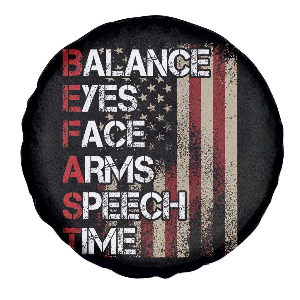 Stroke Awareness Spare Tire Cover BEFAST Stroke Symptoms Vintage American Flag TS11 Print Your Wear