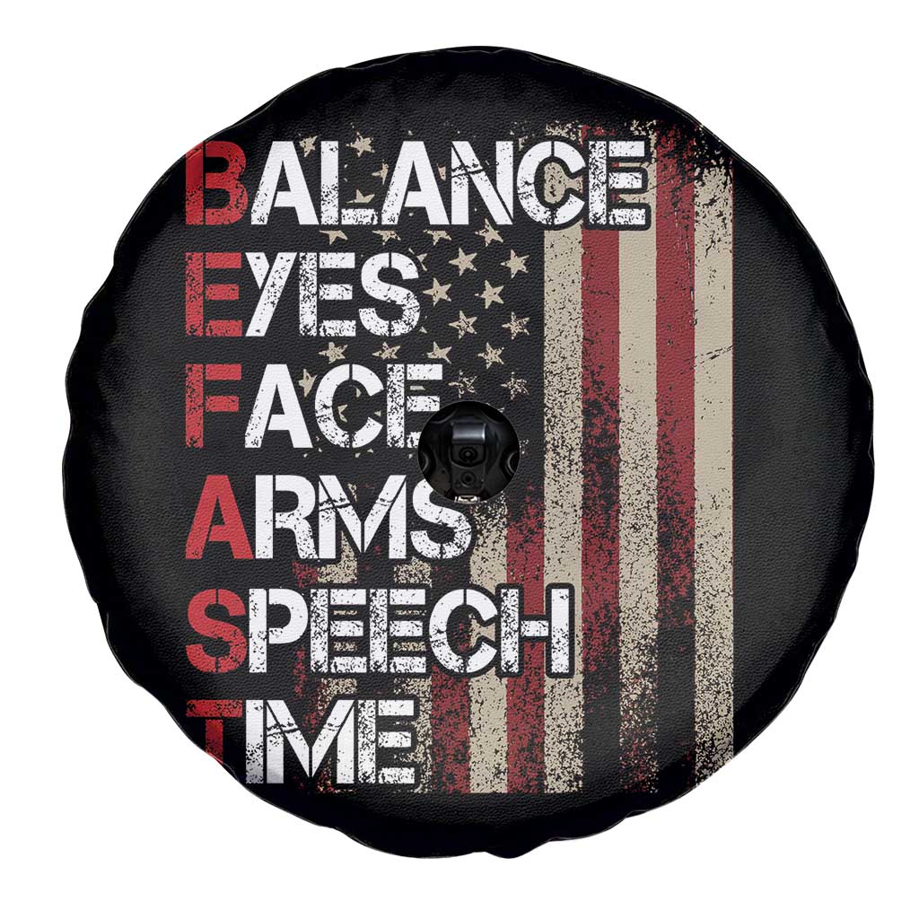 Stroke Awareness Spare Tire Cover BEFAST Stroke Symptoms Vintage American Flag TS11 Print Your Wear