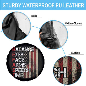 Stroke Awareness Spare Tire Cover BEFAST Stroke Symptoms Vintage American Flag TS11 Print Your Wear