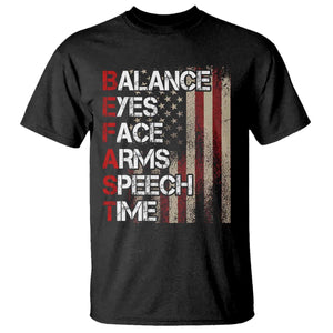 Stroke Awareness T Shirt BEFAST Stroke Symptoms Vintage American Flag TS11 Black Print Your Wear