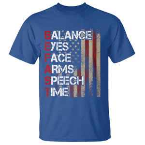 Stroke Awareness T Shirt BEFAST Stroke Symptoms Vintage American Flag TS11 Royal Blue Print Your Wear