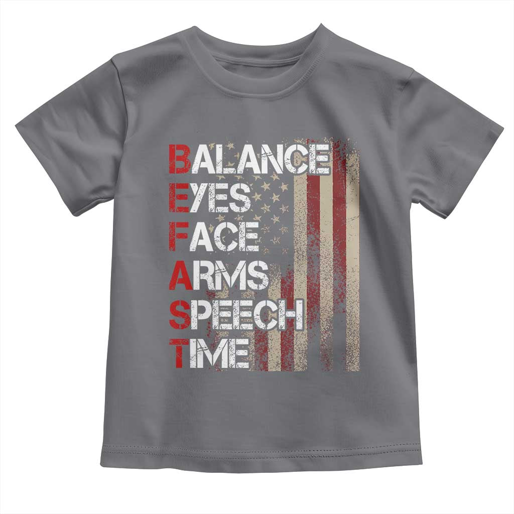Stroke Awareness Toddler T Shirt BEFAST Stroke Symptoms Vintage American Flag TS11 Charcoal Print Your Wear